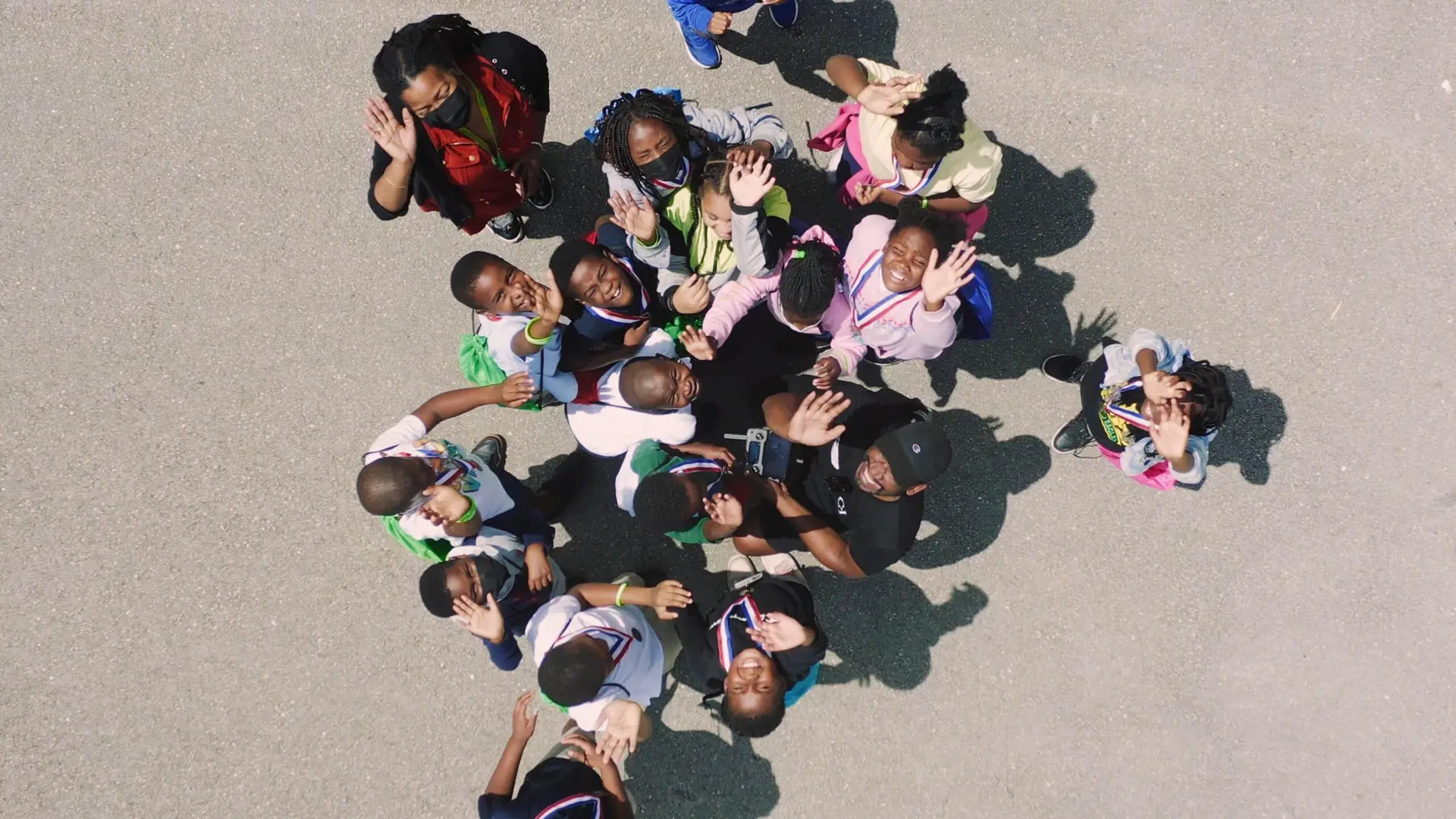 Ranger Technical Resources 42 Overhead view of a group of children outside