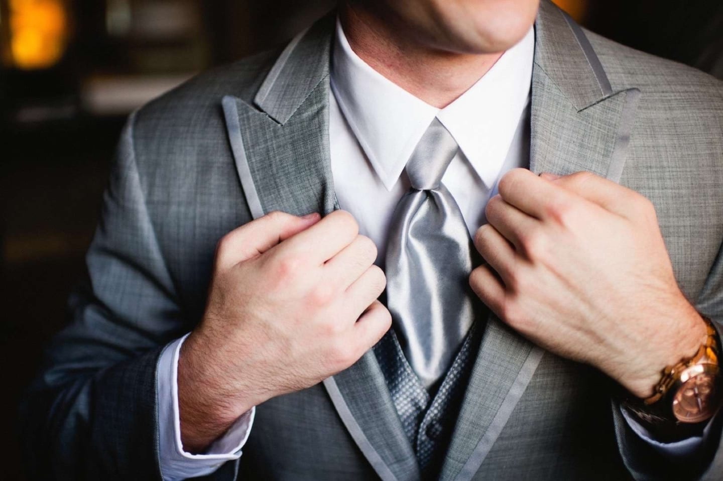 CI Studios Portfolio Mens Wearhouse Sprin Lookbook Closeup of mans gray suit