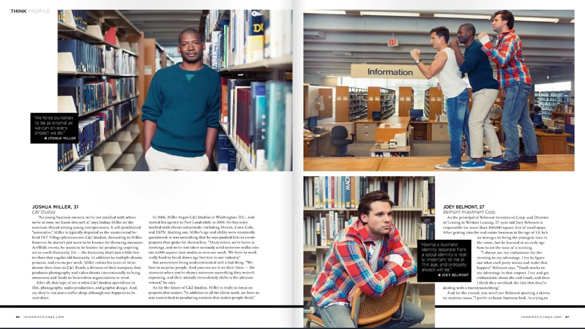 THINK Magazine: Young Entrepreneurs 2 Think Magazine page spread