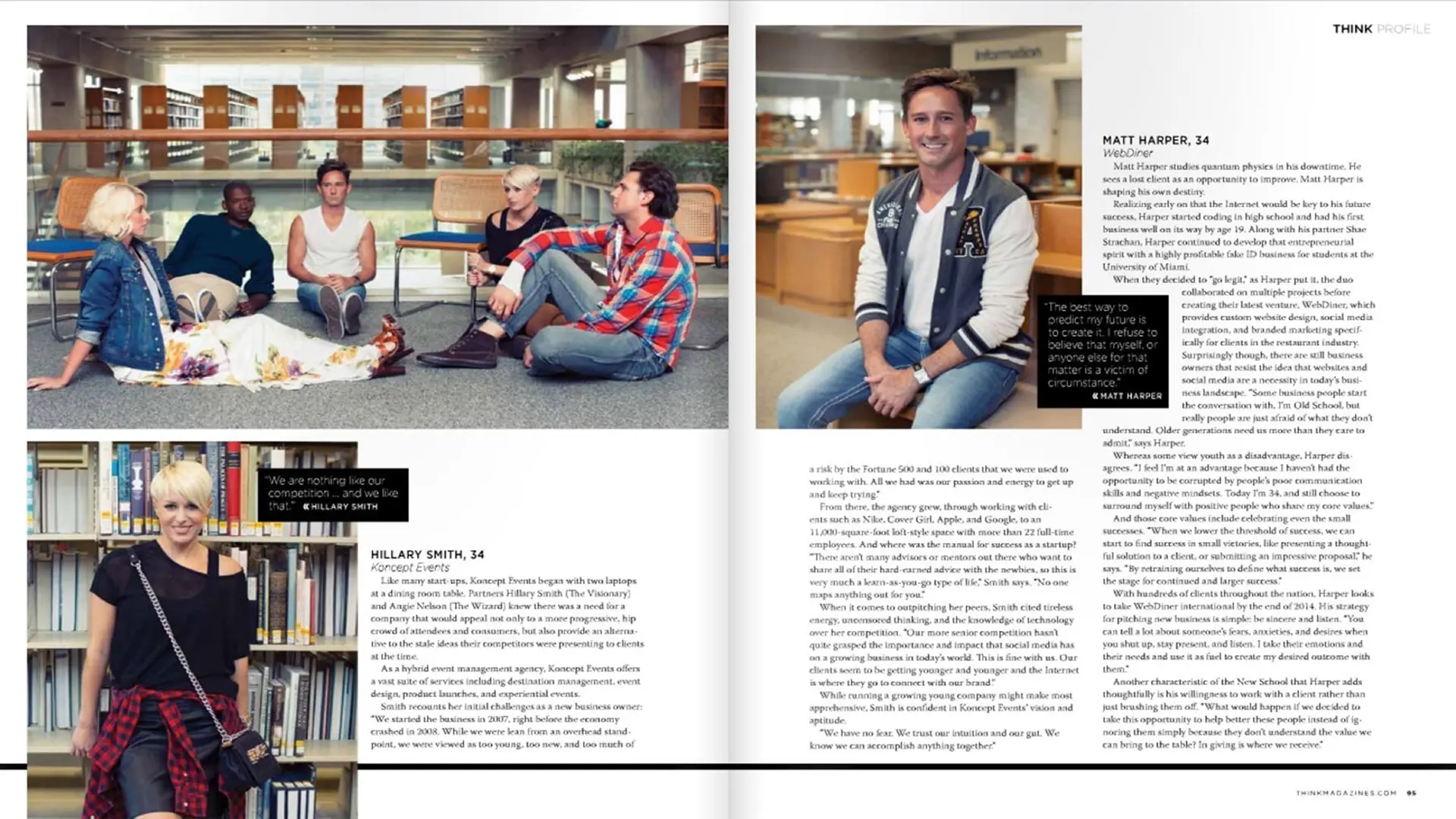 THINK Magazine: Young Entrepreneurs 3 Think Magazine page spread