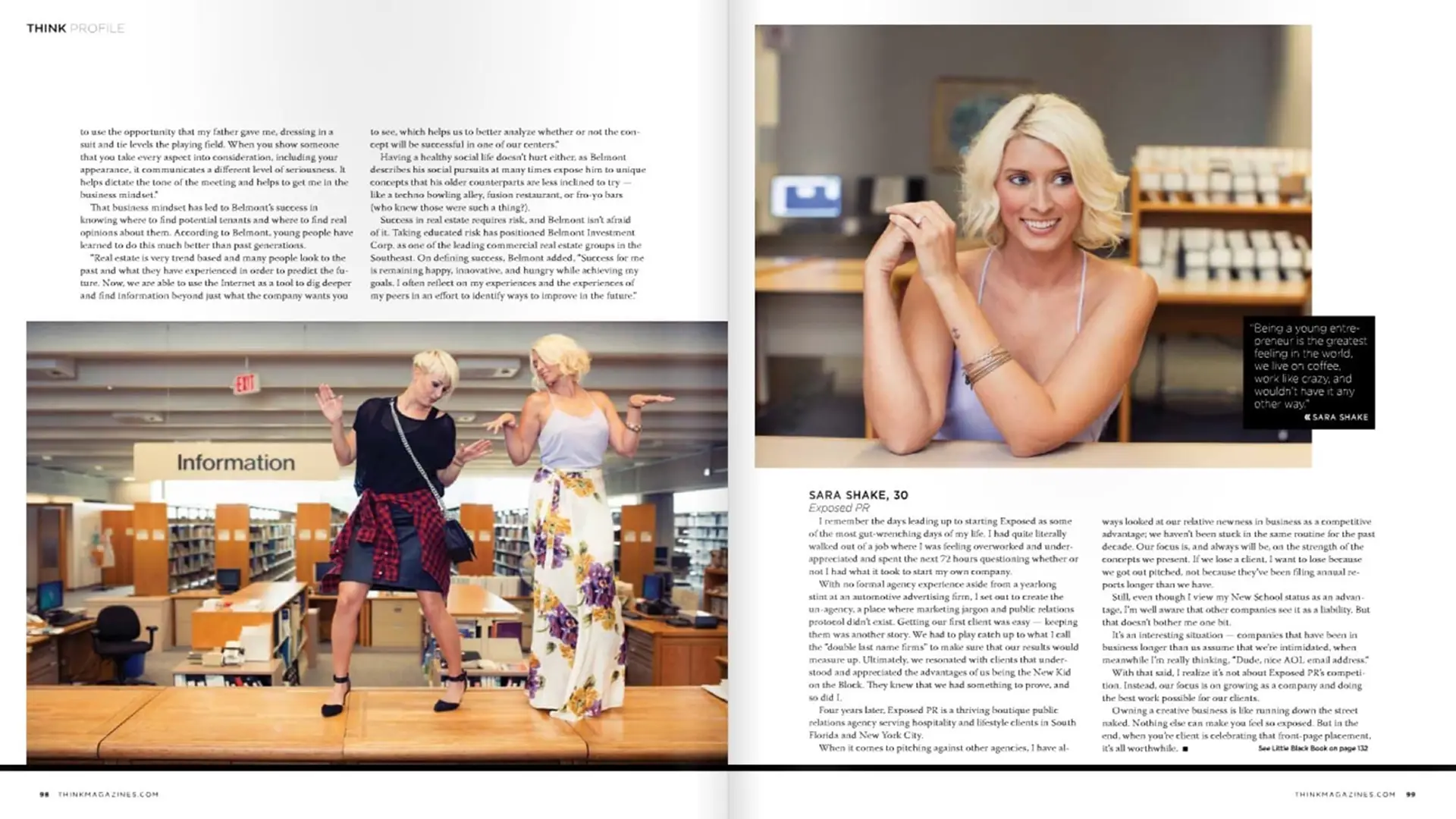 THINK Magazine: Young Entrepreneurs 1 Think Magazine page spread