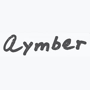 Black and white Aymber logo