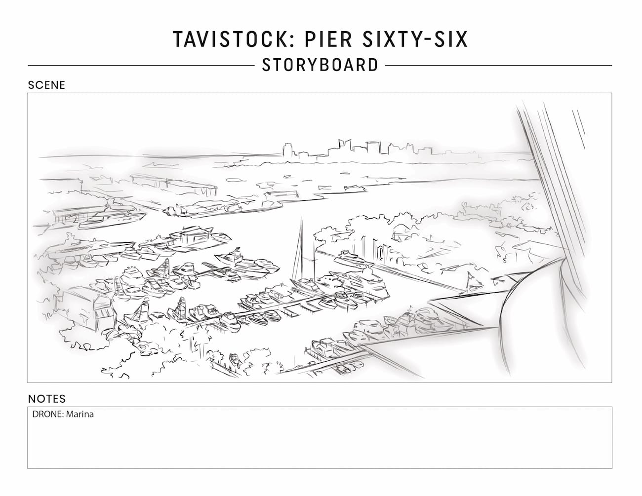Tavistock Development Company C&I Studios Marketing Solutions Pier Sixty Six Storyboard Drone Marina
