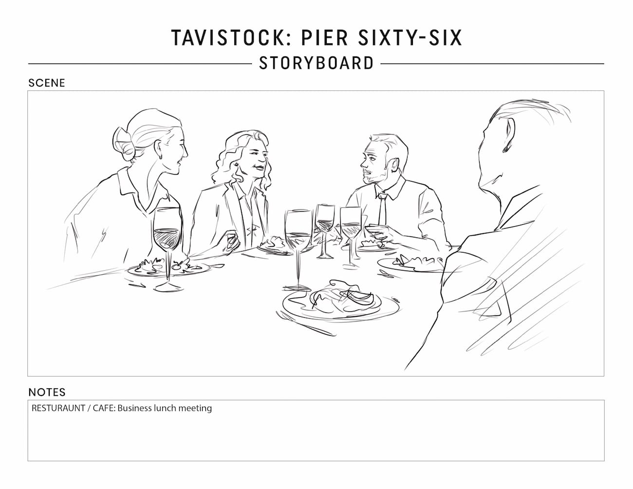 Tavistock Development Company C&I Studios Marketing Solutions Pier Sixty Six Storyboard Restaurant business lunch meeting