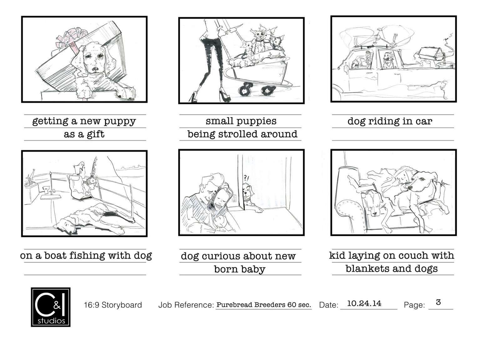 Storyboard art for Purebred Breeders Page 3