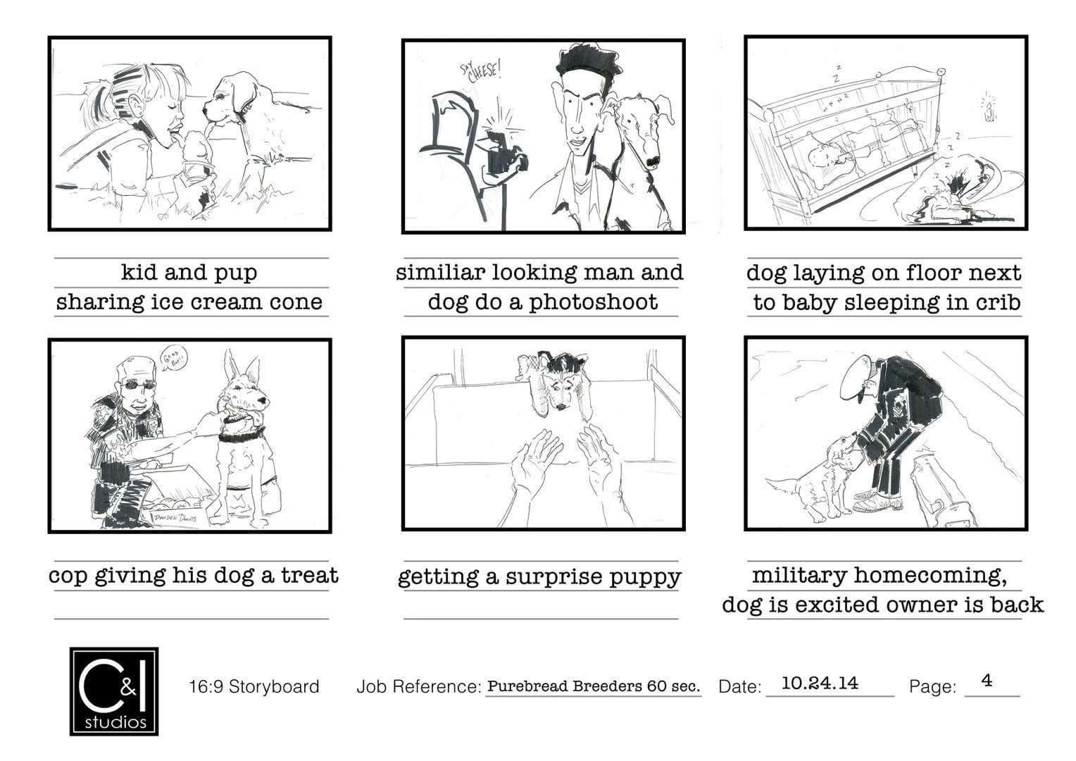 Storyboard art for Purebred Breeders Page 4
