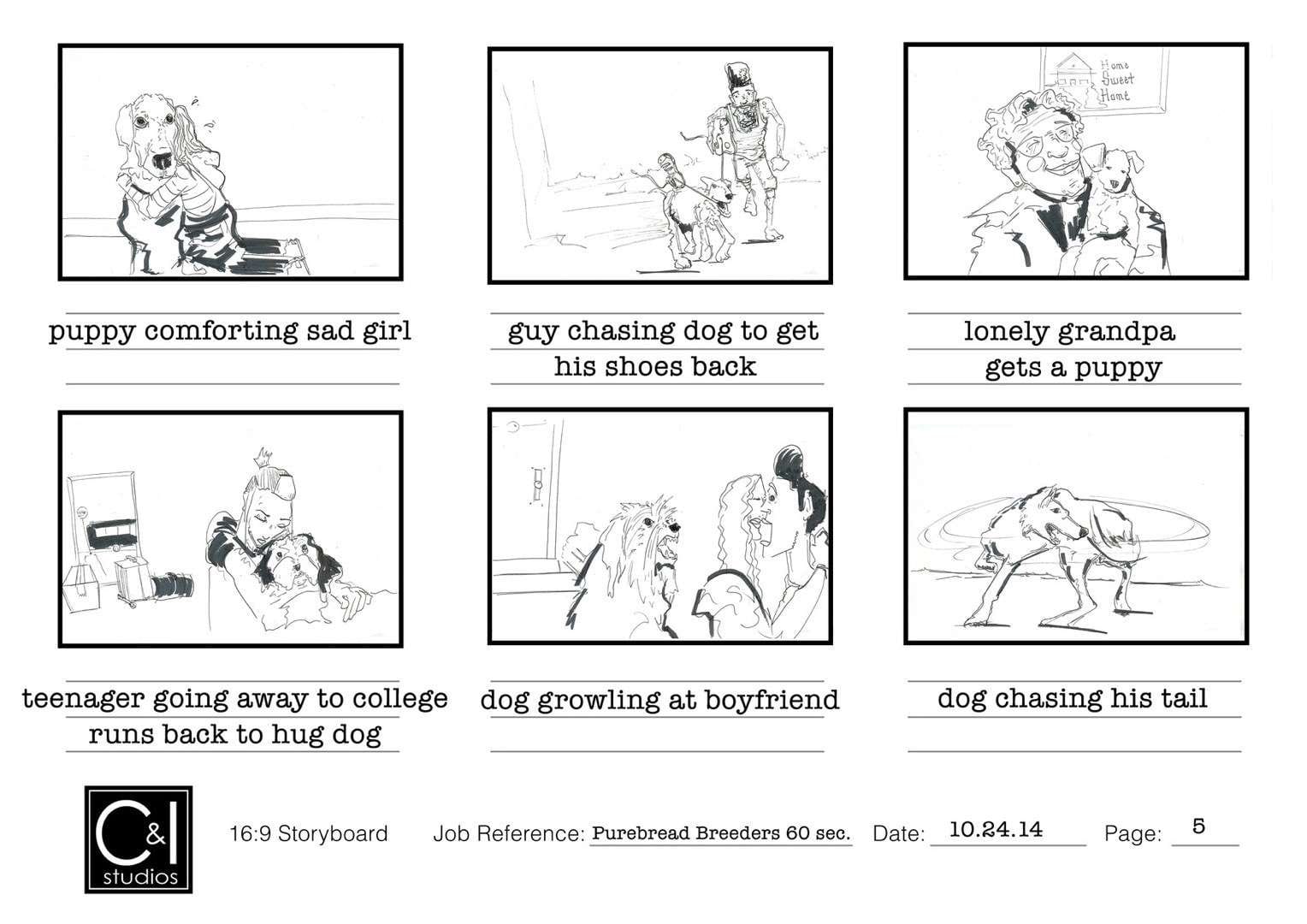 Storyboard art for Purebred Breeders Page 5