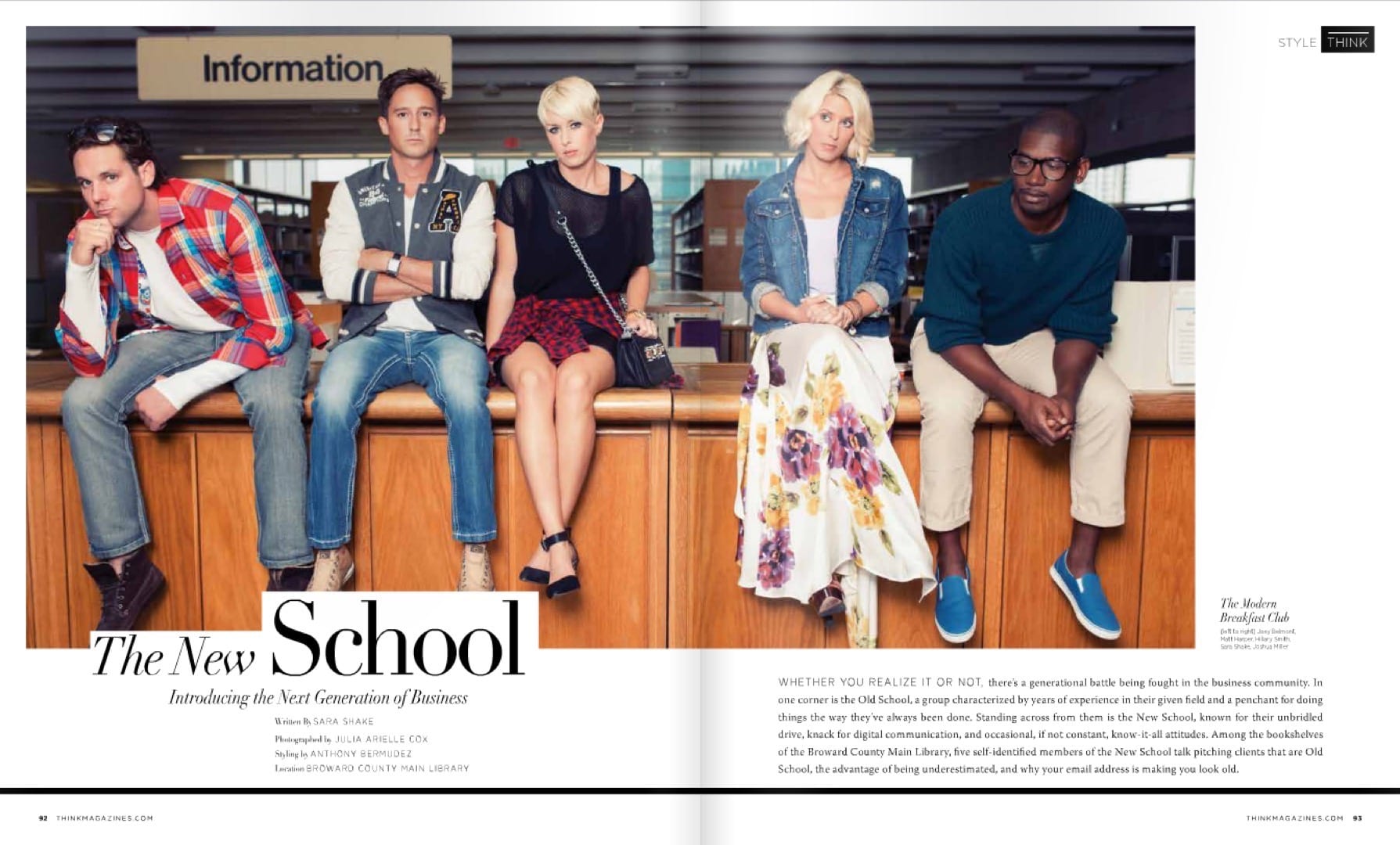Pages from Think Magazine about The New School The Modern Breakfast Club