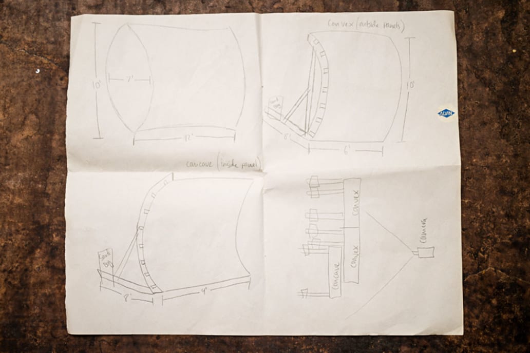 IU CI Studios Portfolio Ghostpillow Set Design Drawings on paper