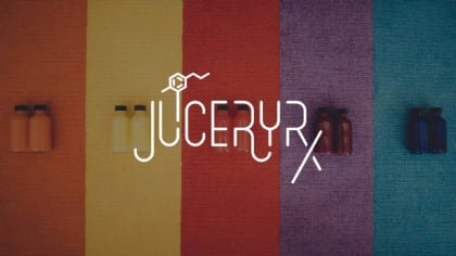 JuiceryRx Marketing Solutions by C&I Studios An Idea Agency White JuiceryRx logo against multicolored background
