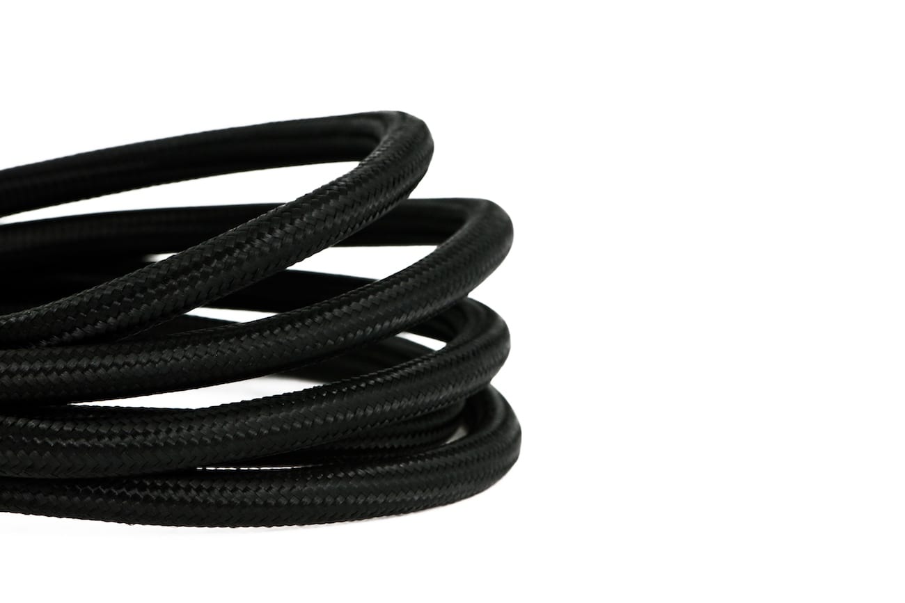 Closeup of black cord