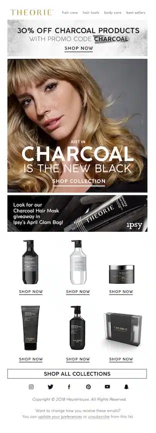 HauteHouse Brands 30 Ad for Hair charcoal products