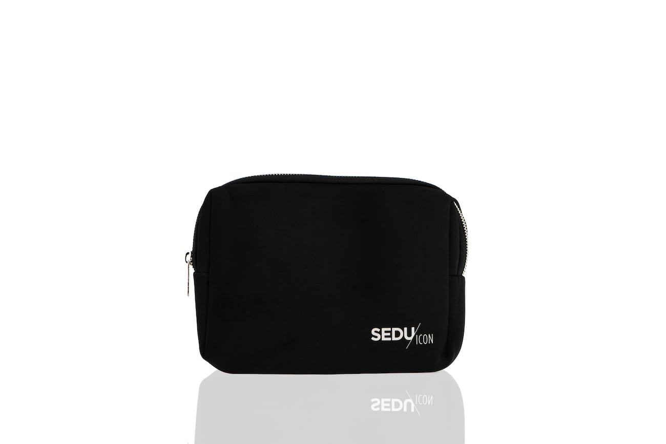 IU C&I Studios Portfolio HauteHouse Brands Sedu Icon brand black bag with a zipper
