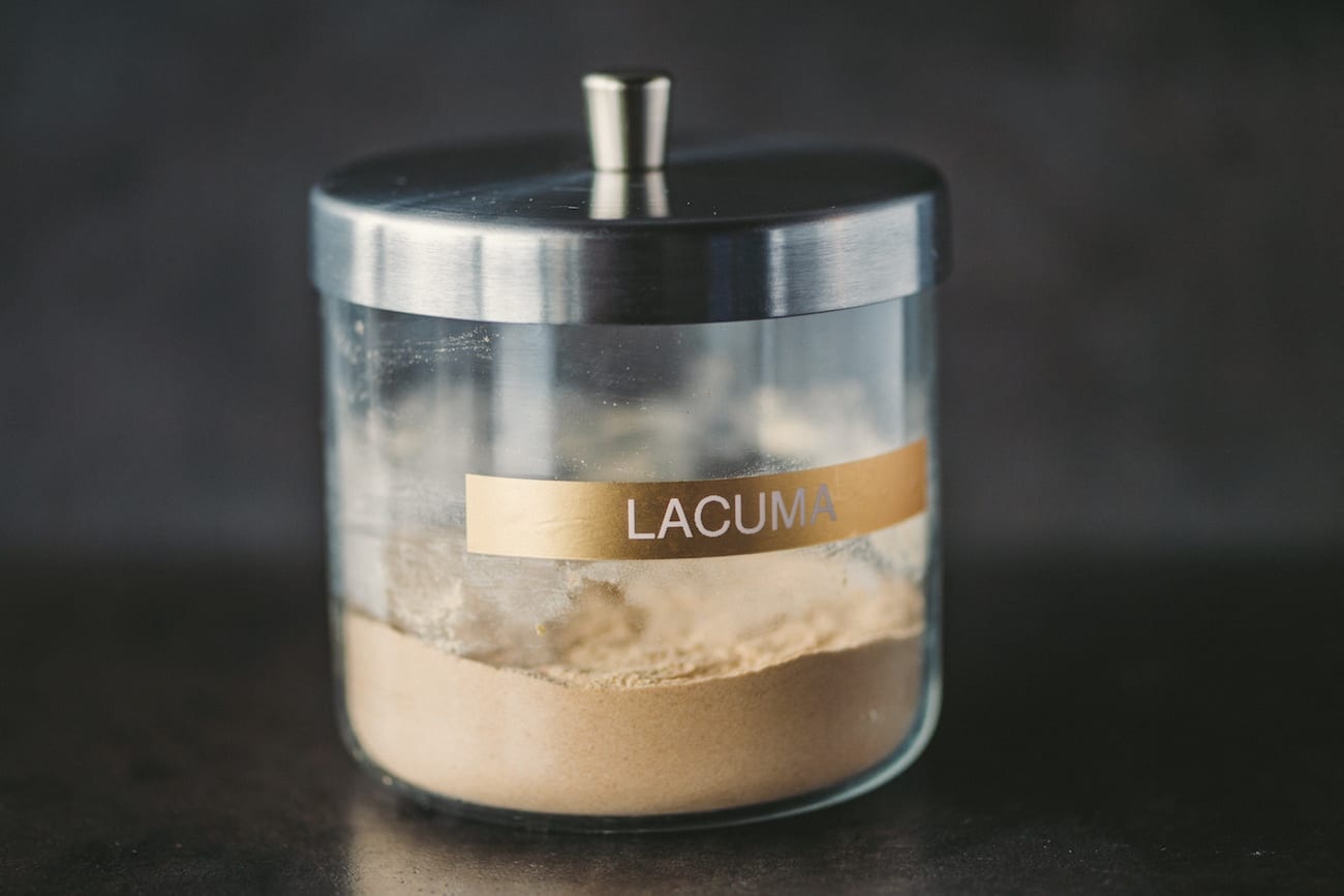 IU C&I Studios Portfolio JuiceryRx Marketing Solutions by C&I An Idea Agency Lacuma powder in a glass container