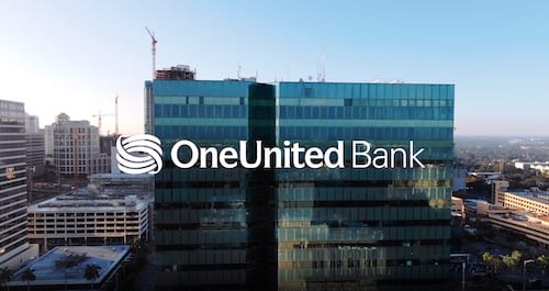 OneUnited Bank Video Marketing by C&I Studios Logo on backdrop of building