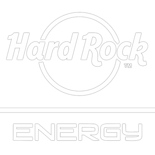 IU C&I Studios Portfolio White Hard Rock Energy drink logo