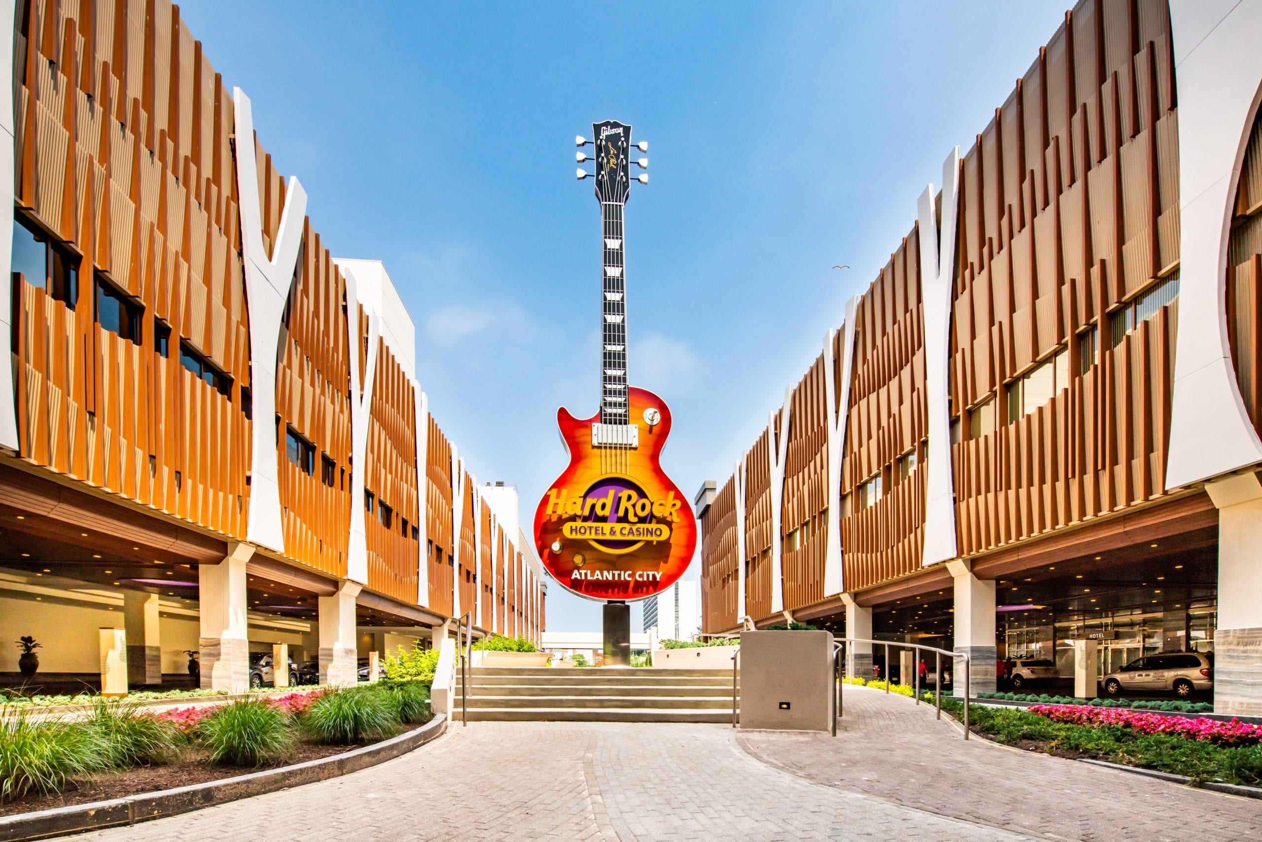 EDSA Hard Rock Hotel & Casino Atlantic City courtyard with guitar