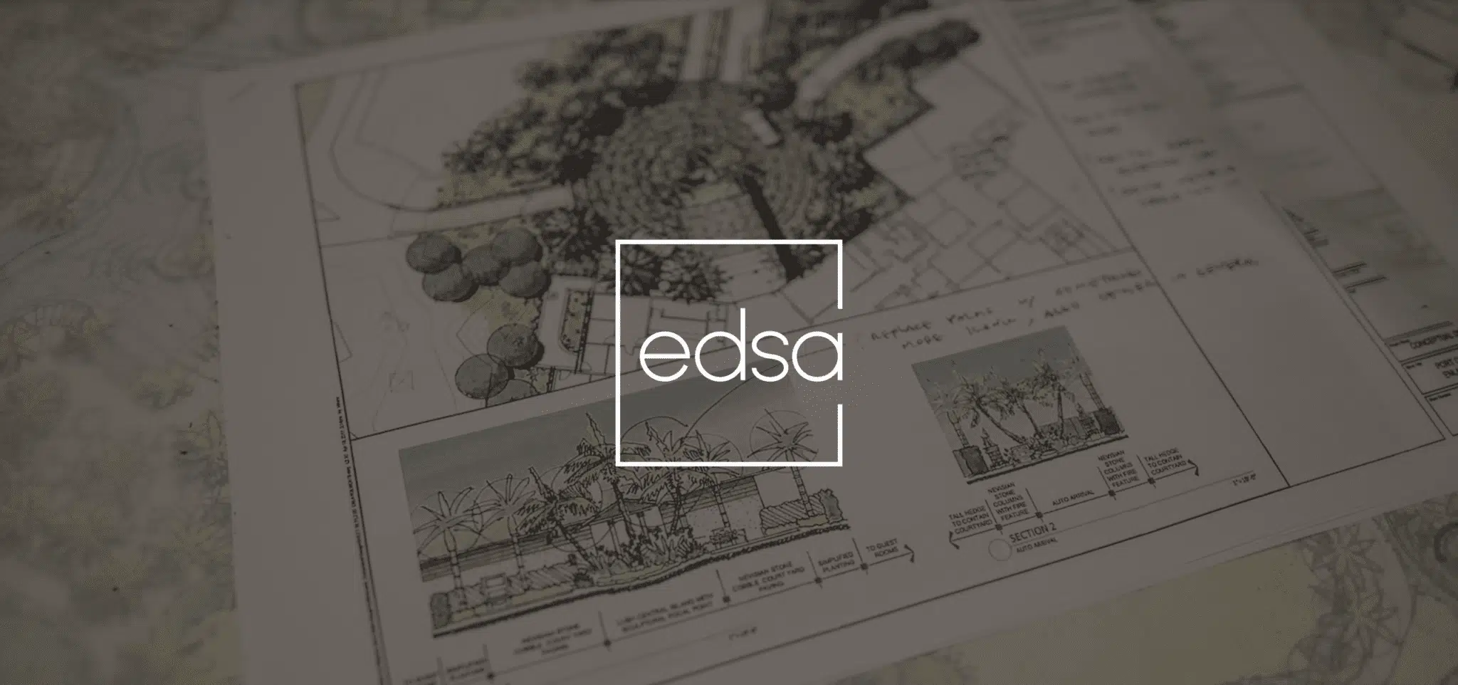 IU C&I Studios Page EDSA Cover White logo with architect drawing in background