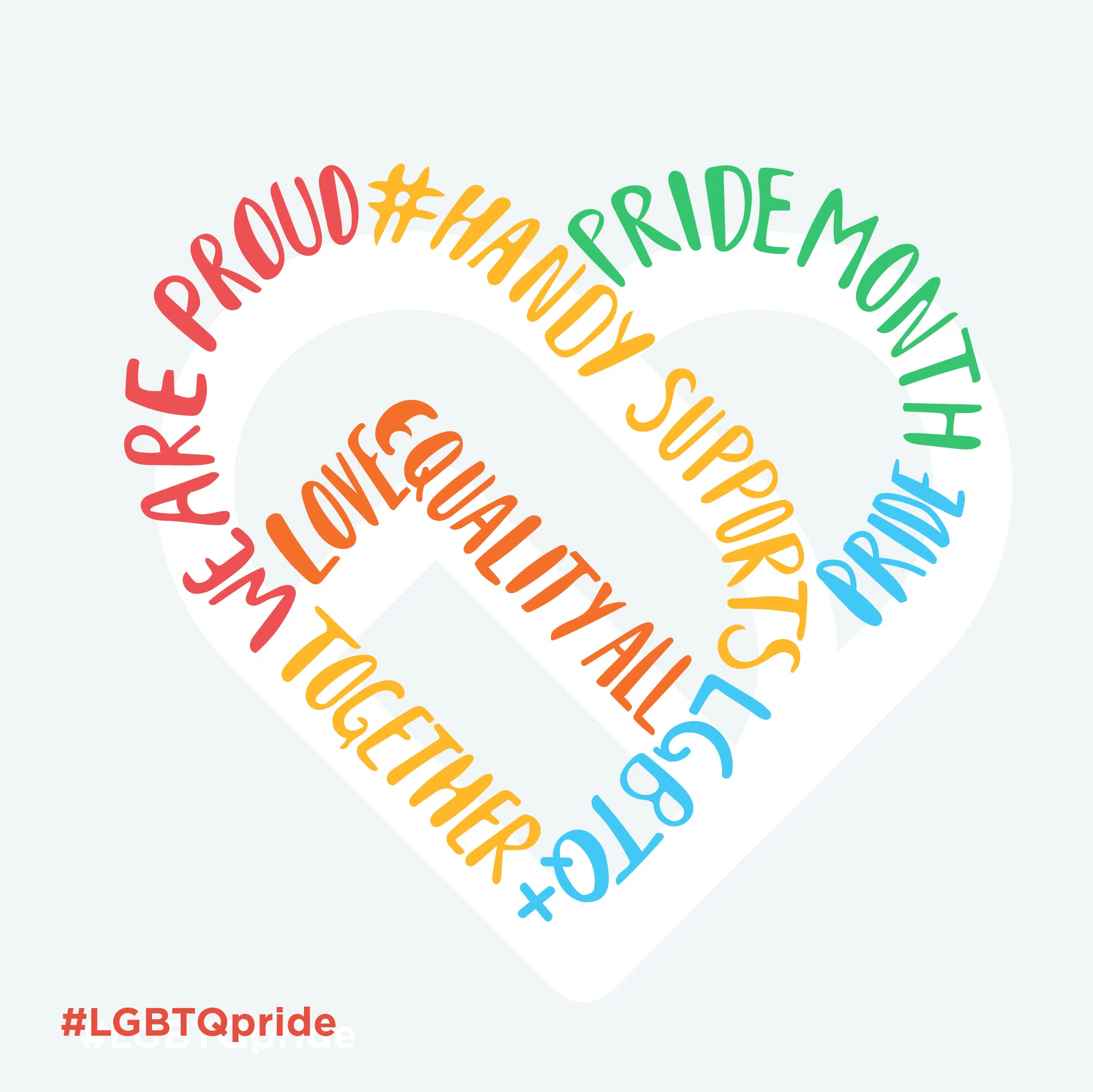 Handy 97 Multicolored Handy LGBTQ Pride Month logo