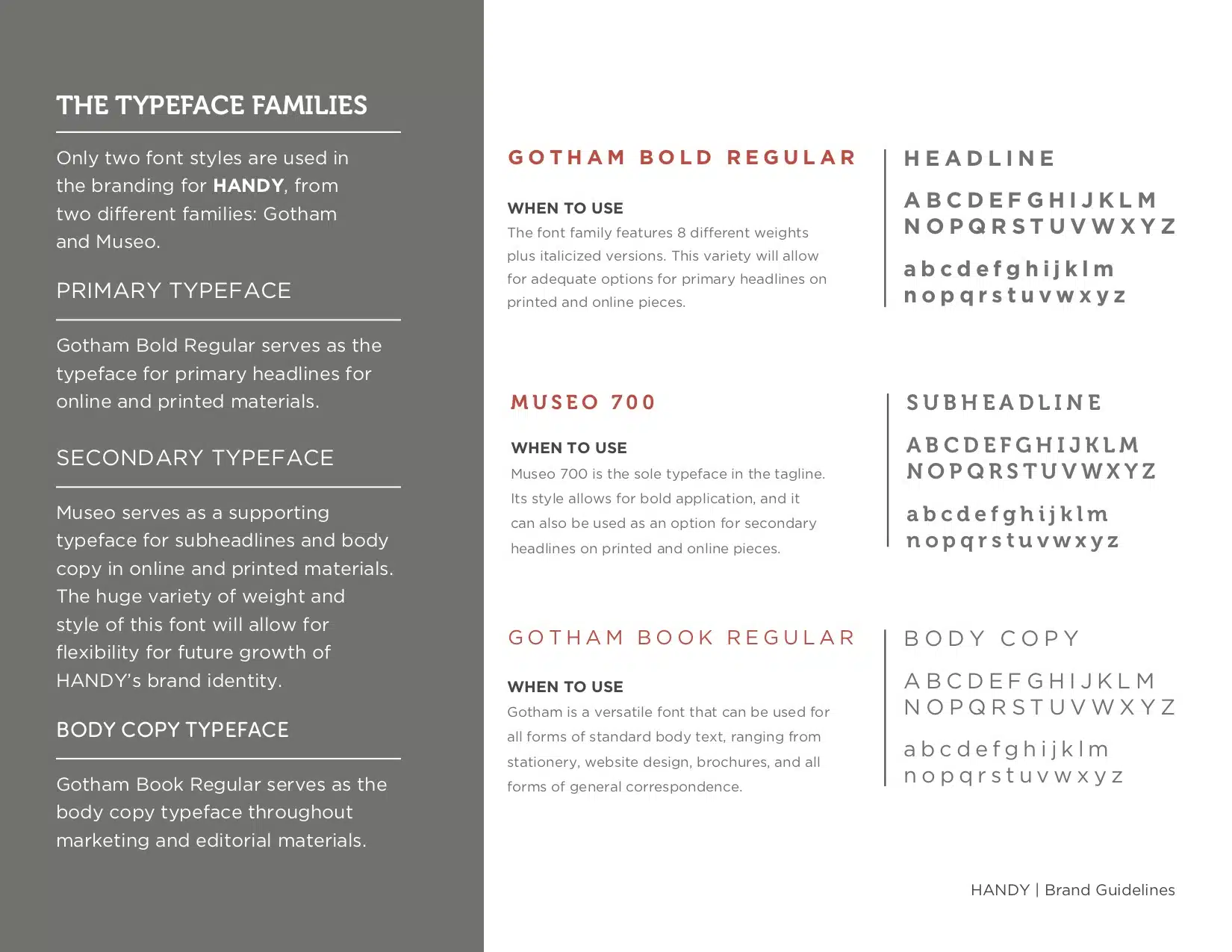 Handy 7 Handy Brand Guidelines Typeface specs