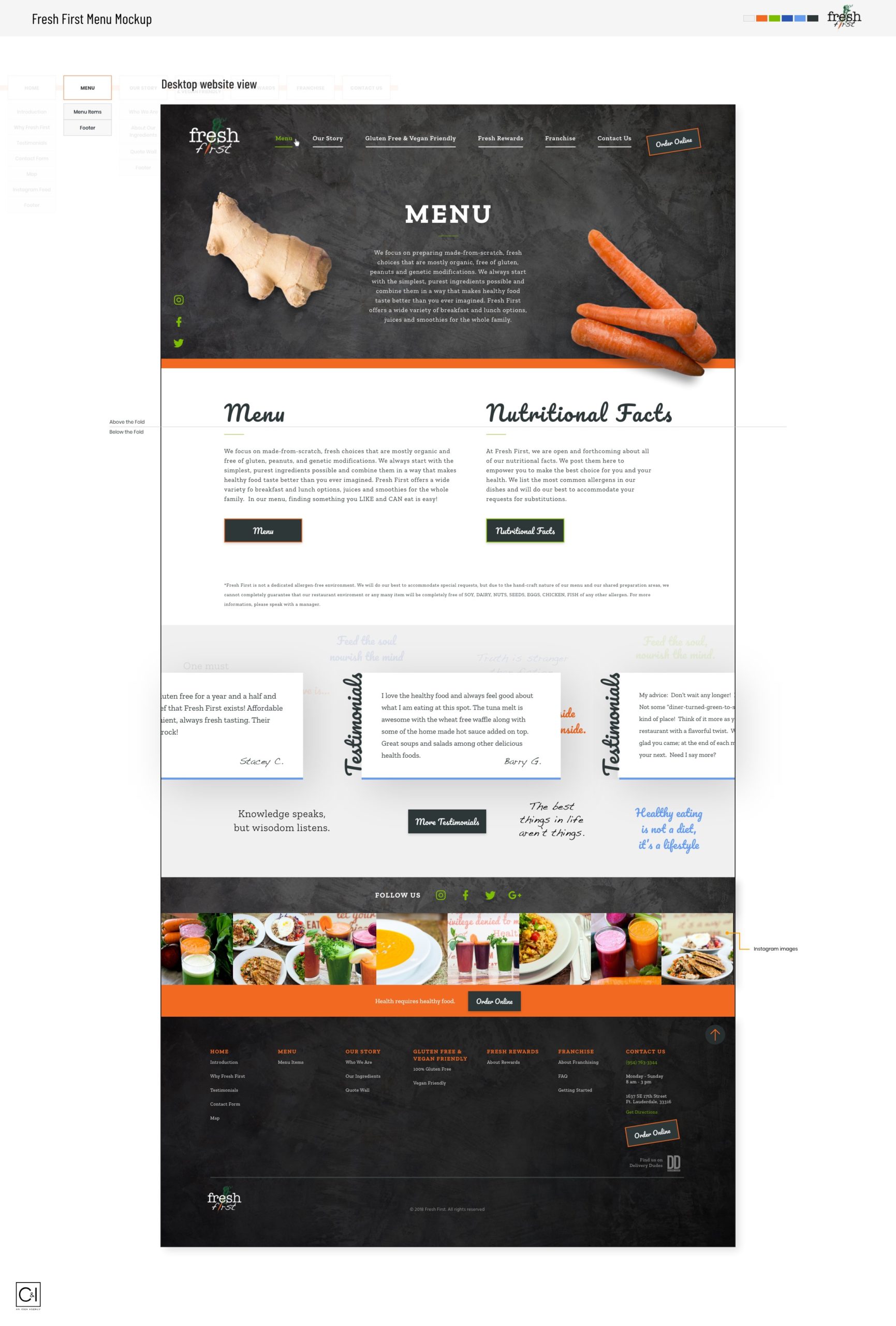 Fresh First Menu Mockup