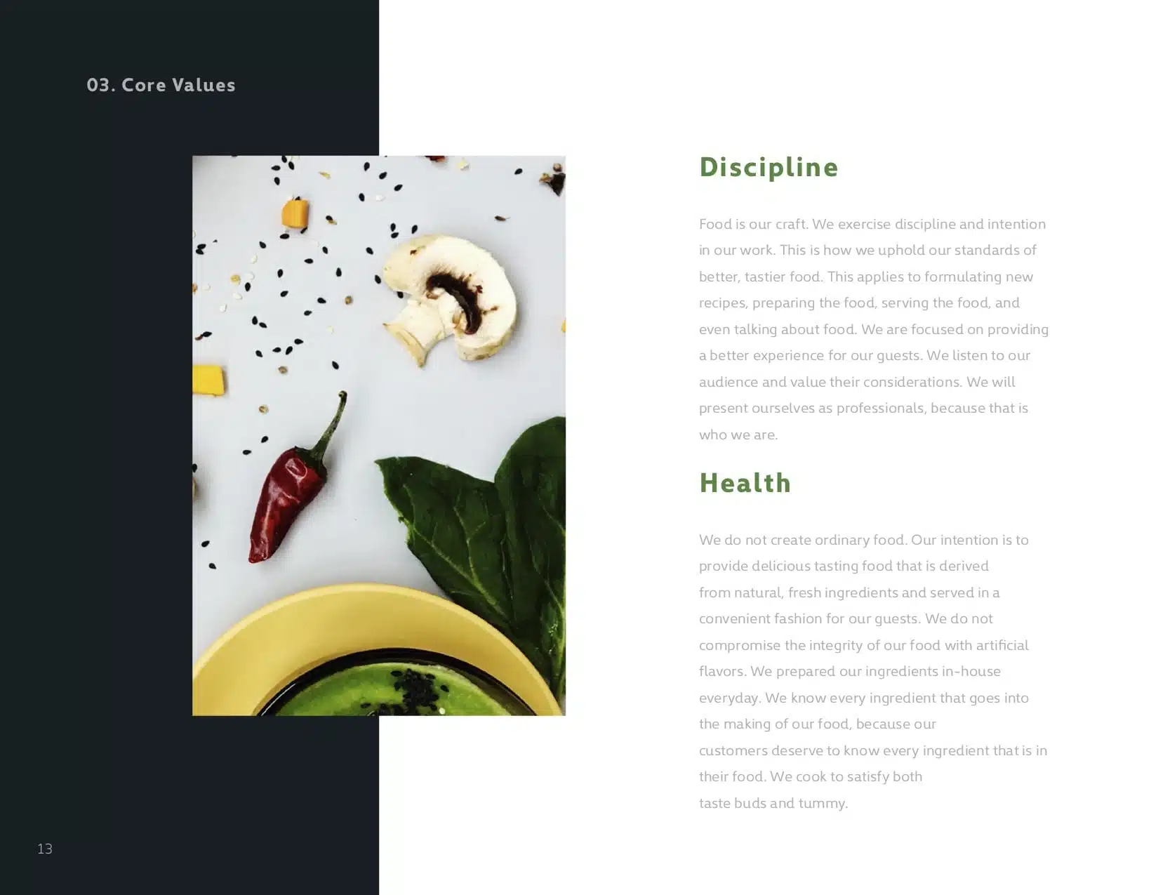 Buddha Bowl 14 Discipline and Health Core Values webpage