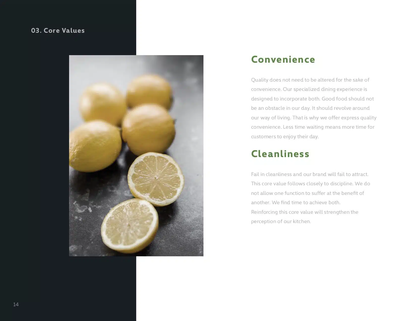 Buddha Bowl 15 Convenience and Cleanliness Core Values webpage