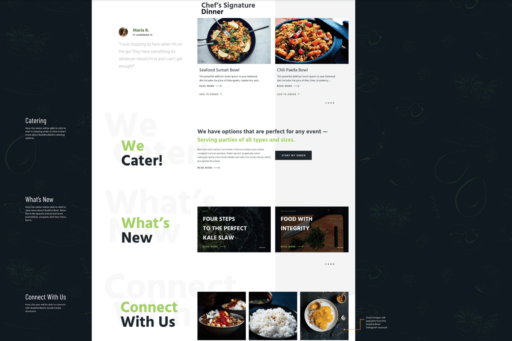 Catering Mockup webpage