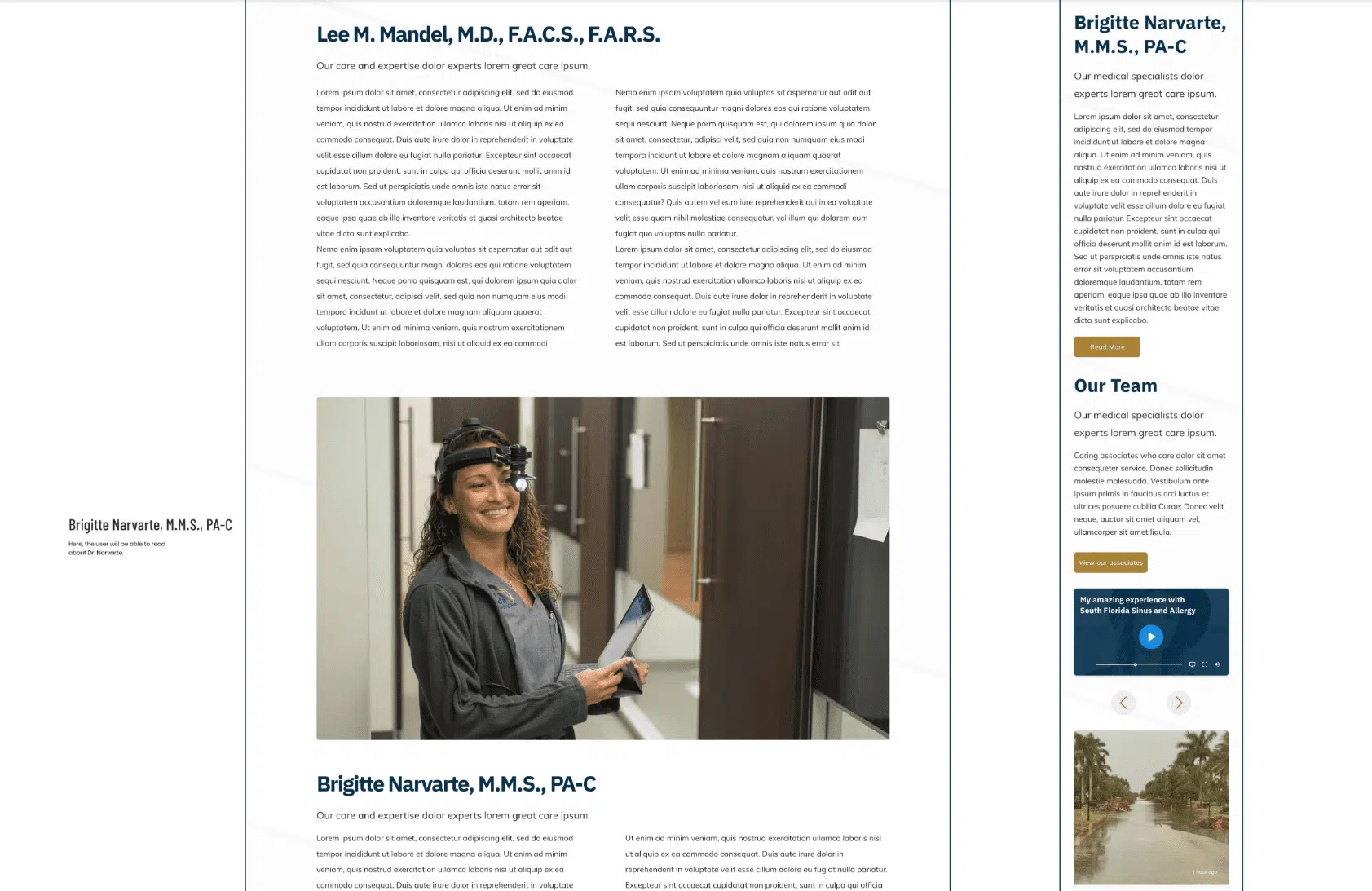South Florida Sinus and Allergy Center 25 South Florida Sinus and Allergy Center Doctor page mockup