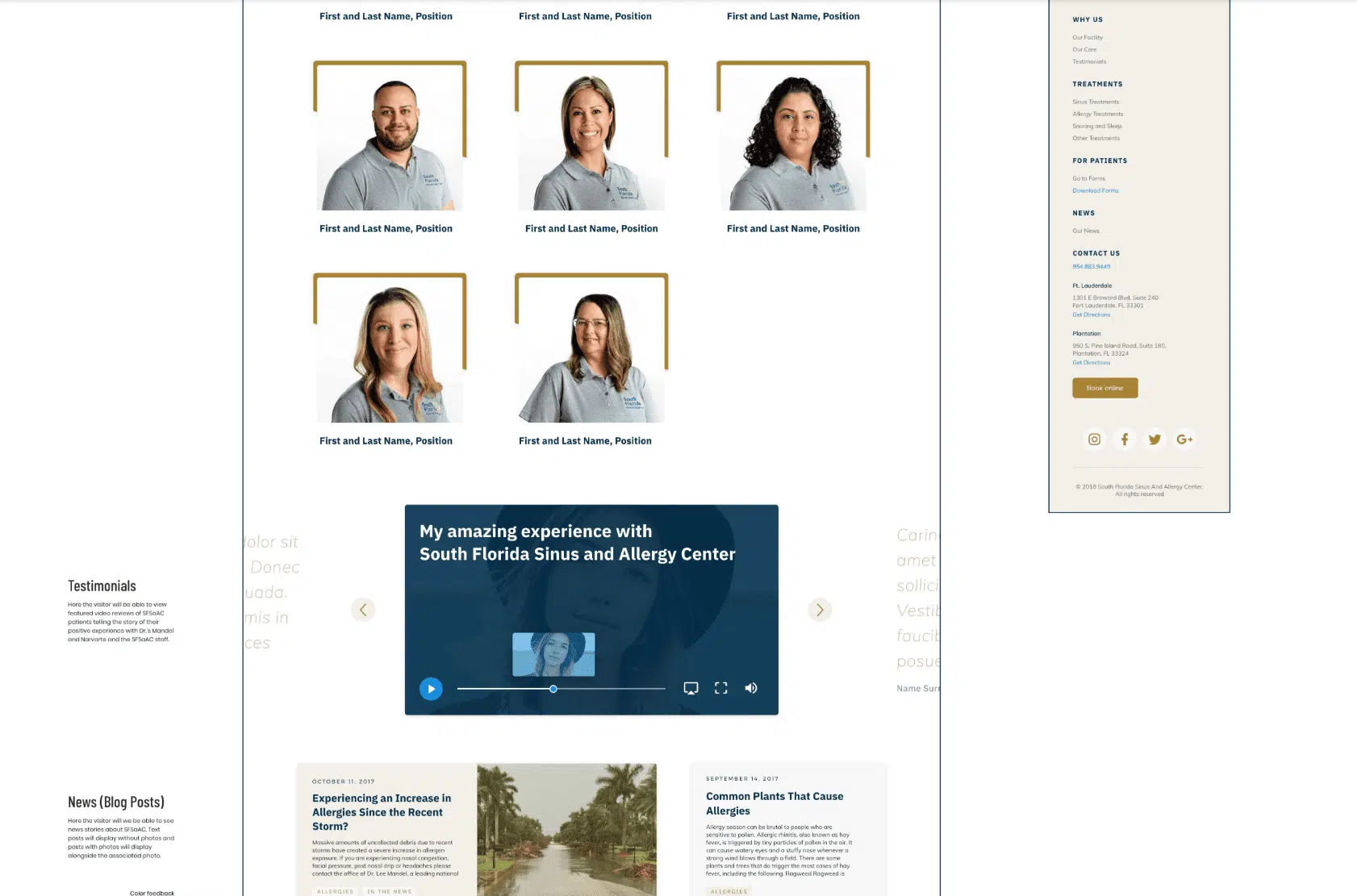 South Florida Sinus and Allergy Center 27 South Florida Sinus and Allergy Center Our Team page mockup