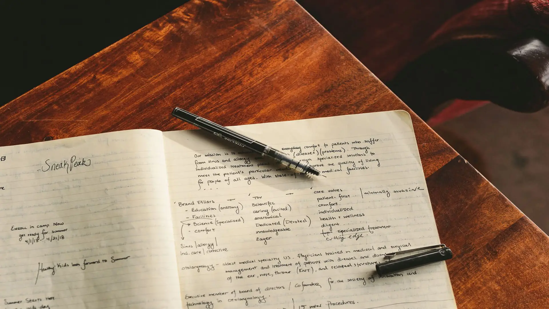cis-post-top-ted-talks-on-storytelling5 Closeup of writing in a notebook with cell phone nearby