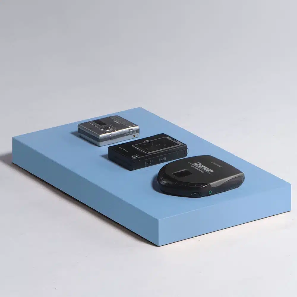 Heart Piece Plus 21 Two audio players and one CD player on display
