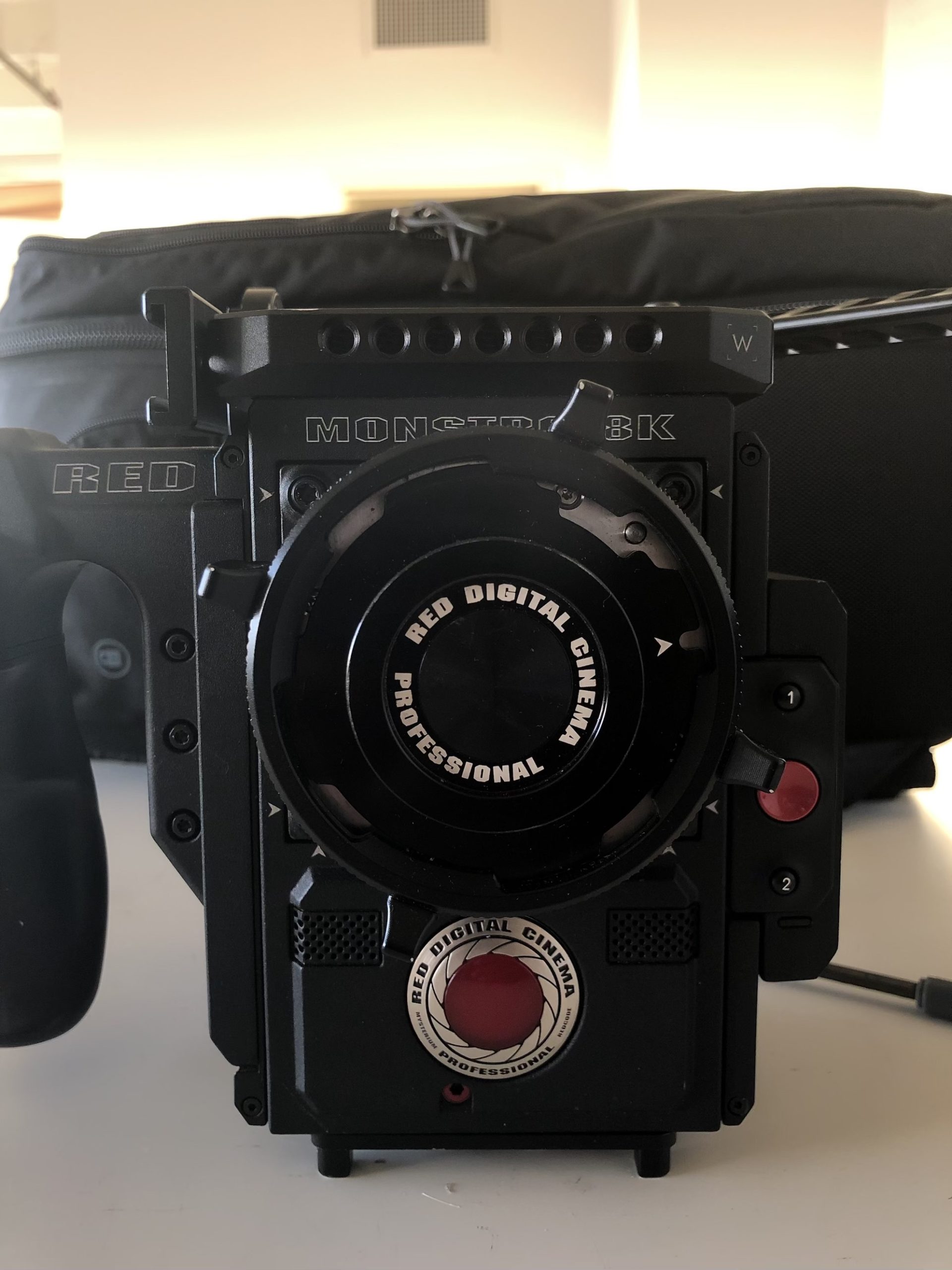 IU C&I Studios Portfolio Black Violin BTS Closeup of Red Digital Cinema Professional camera