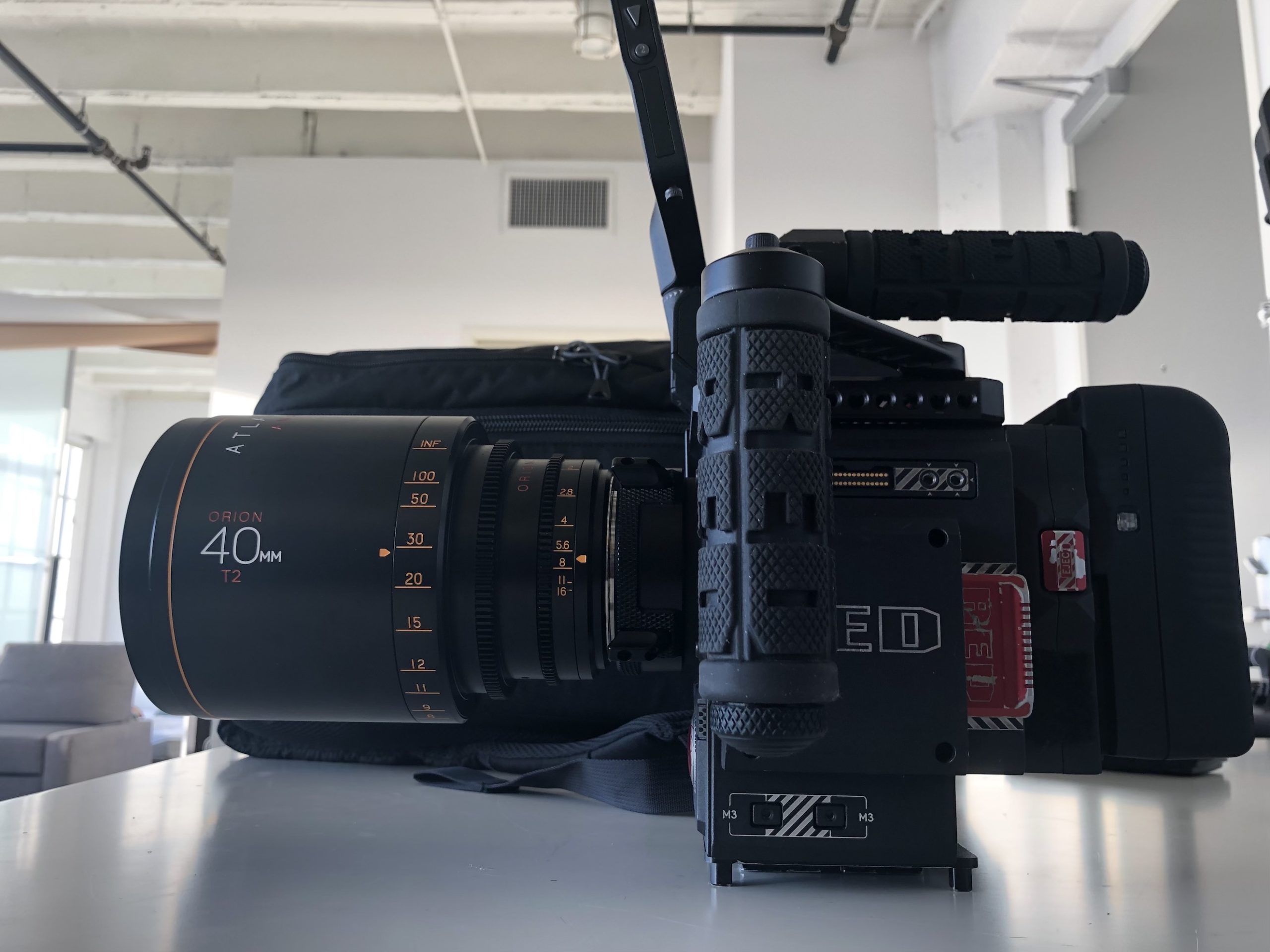 IU C&I Studios Portfolio Black Violin BTS Closeup side view of Red Digital Cinema Professional camera