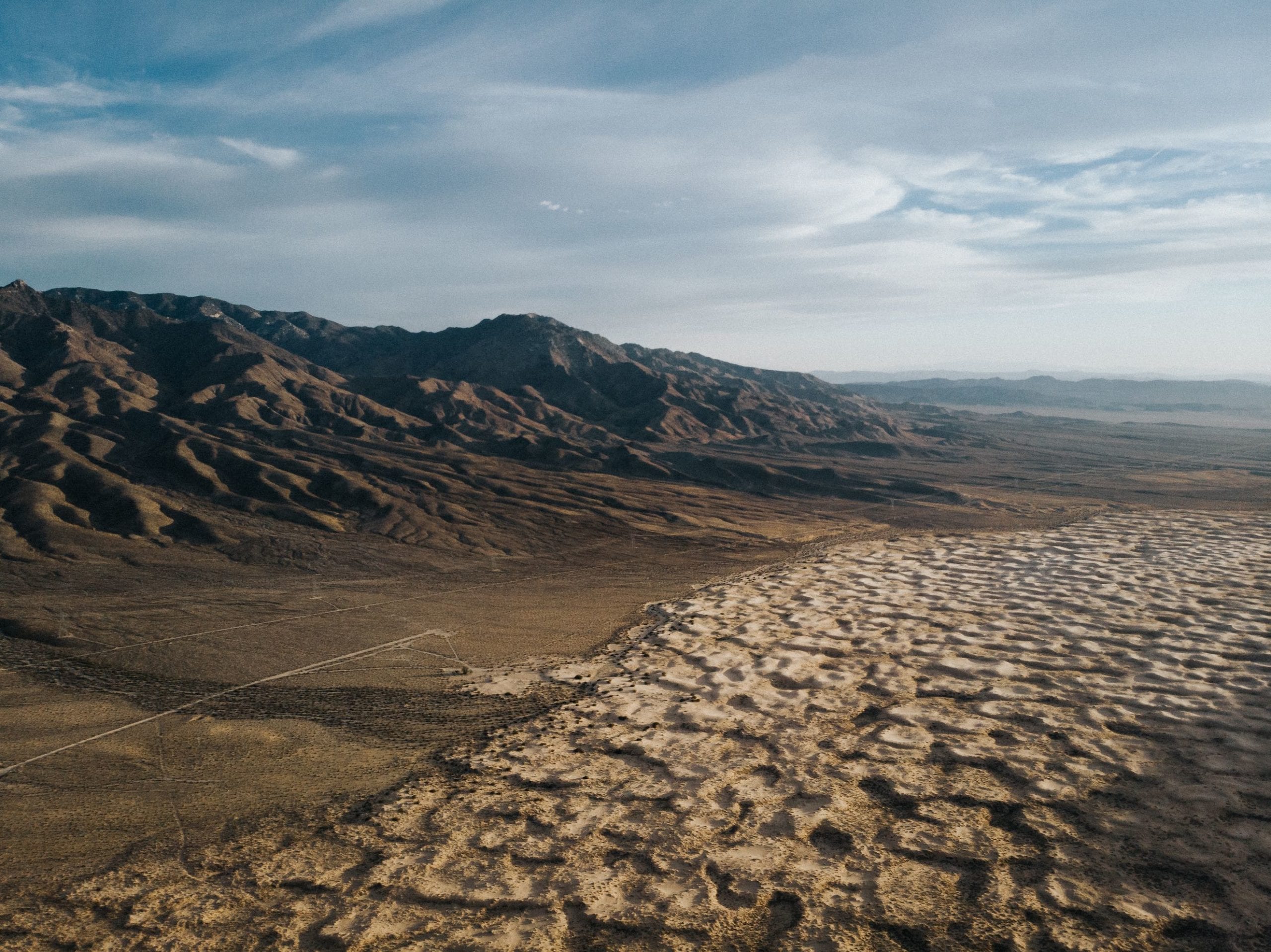 DJI View of a desert with hills