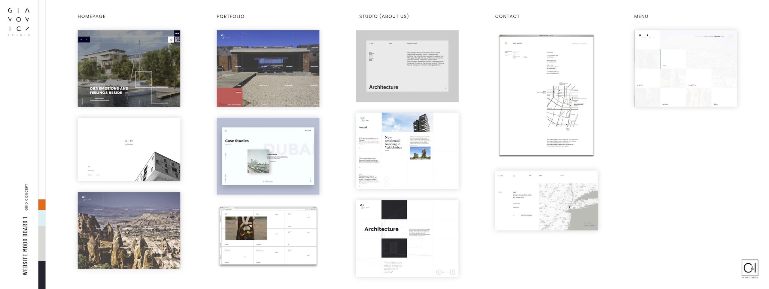 Glavovic Website Mood Board One Website sitemap with images