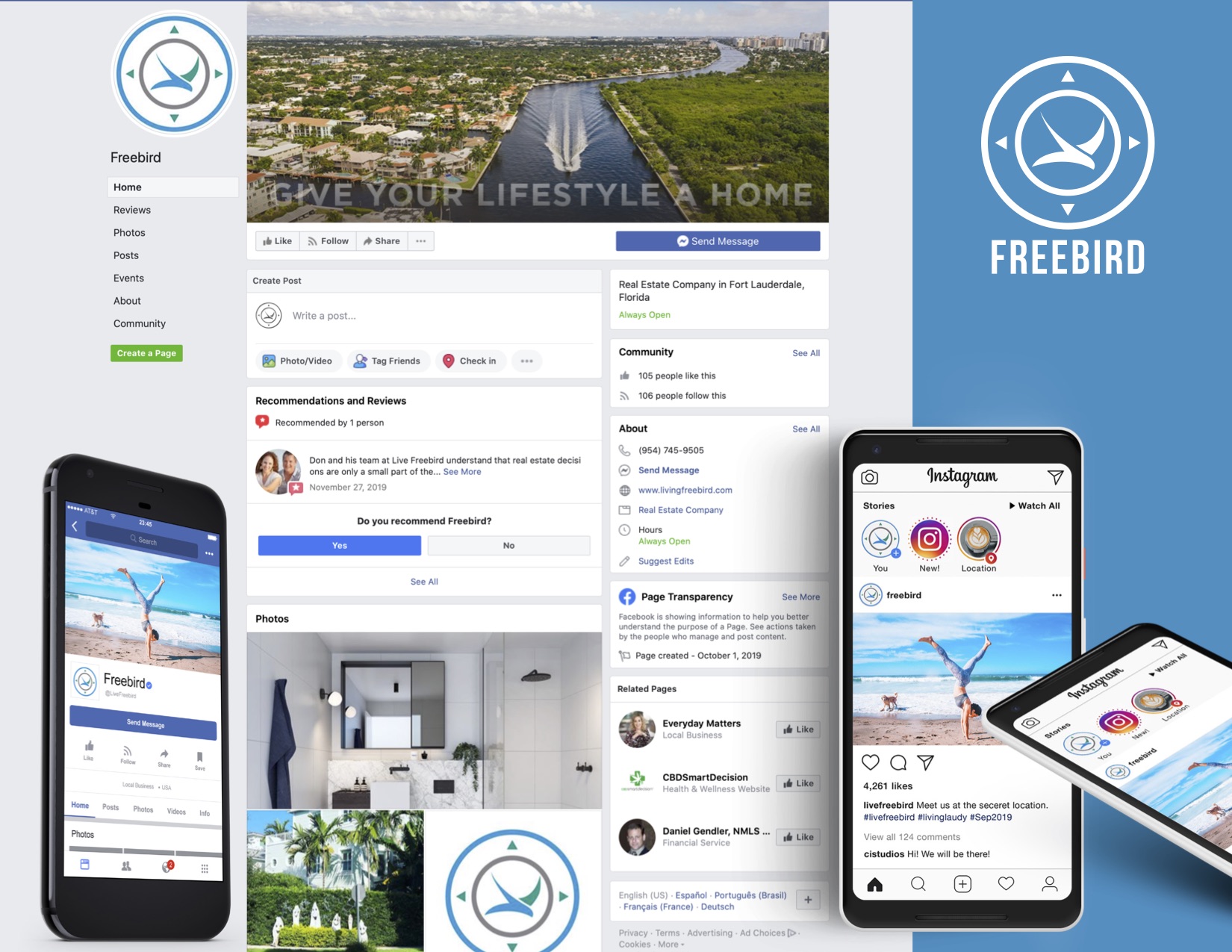 Freebird Real Estate Fort Lauderdale Branding on Facebook