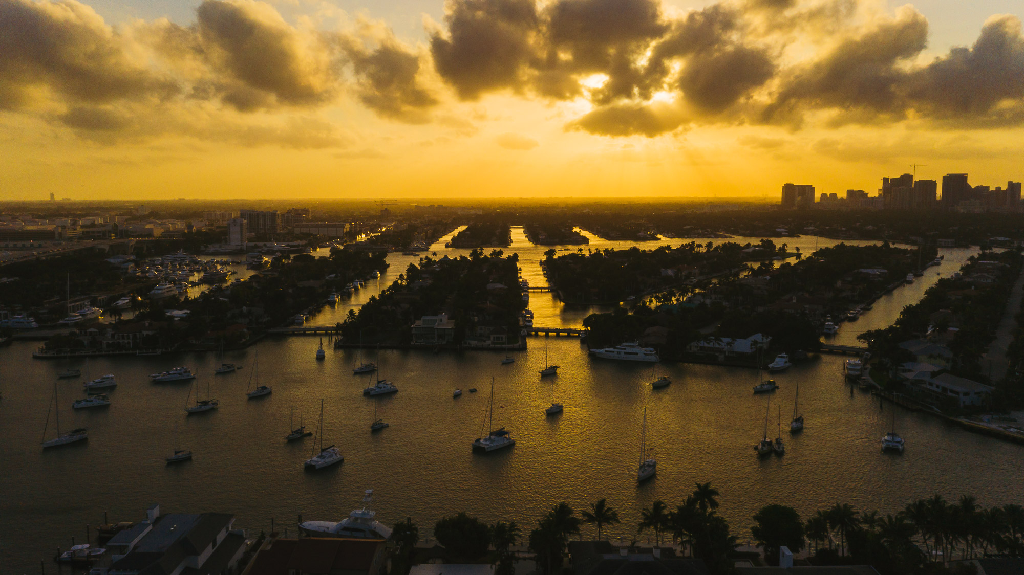 Drone footage of city at dusk Big Picture Broward Web Design Trends for Florida Websites