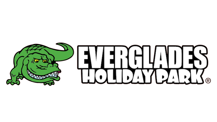 Green, white and black Everglades Holiday Park Logo