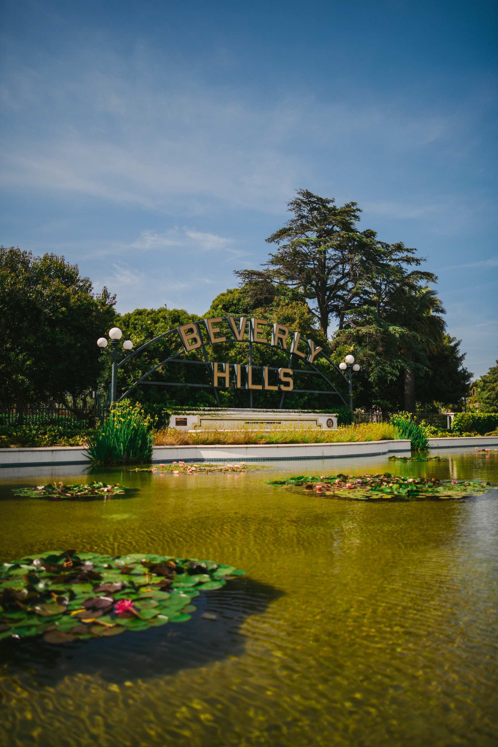 Peretti Italy branding and photography Beverly Hills sign in a park