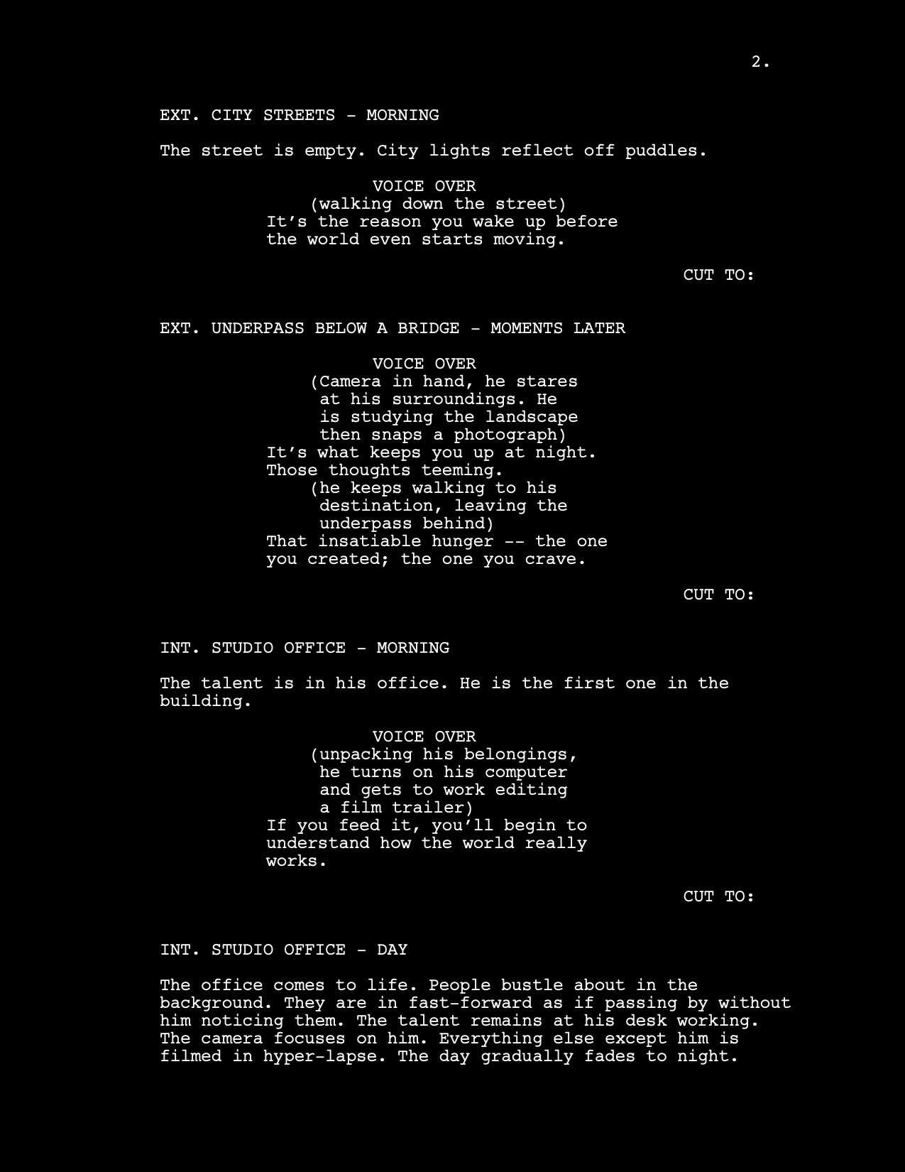 IU C&I Studios Page The X Campaign black script