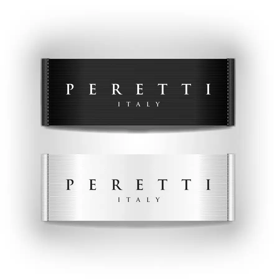 PERETTI ITALY 6 Black and white Peretti Fabric tags