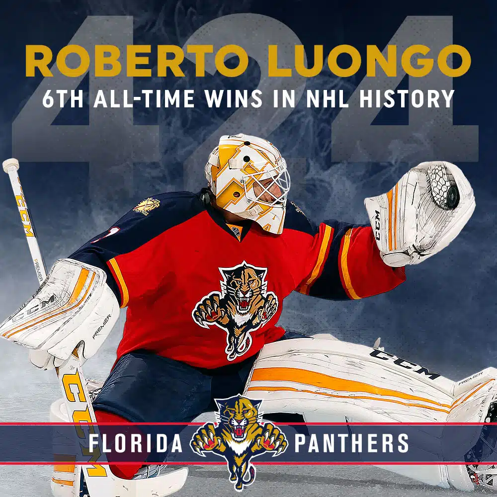 The Florida Panthers 11 Roberto Luongo sixth all time wins infographic