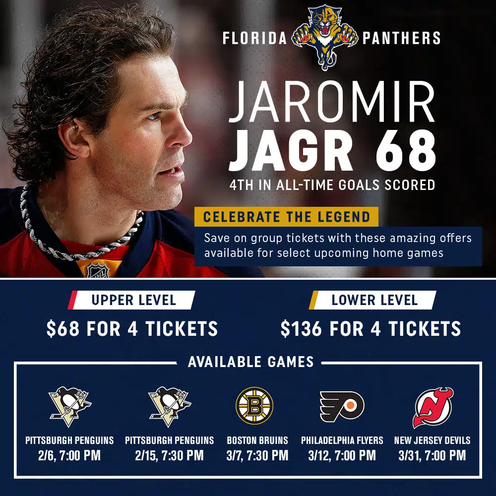 The Florida Panthers 13 Jagr Promo Infographic