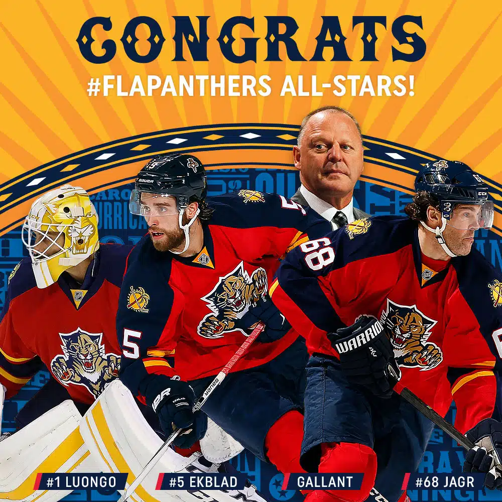 The Florida Panthers 5 Congrats Florida Panthers All Stars Ad