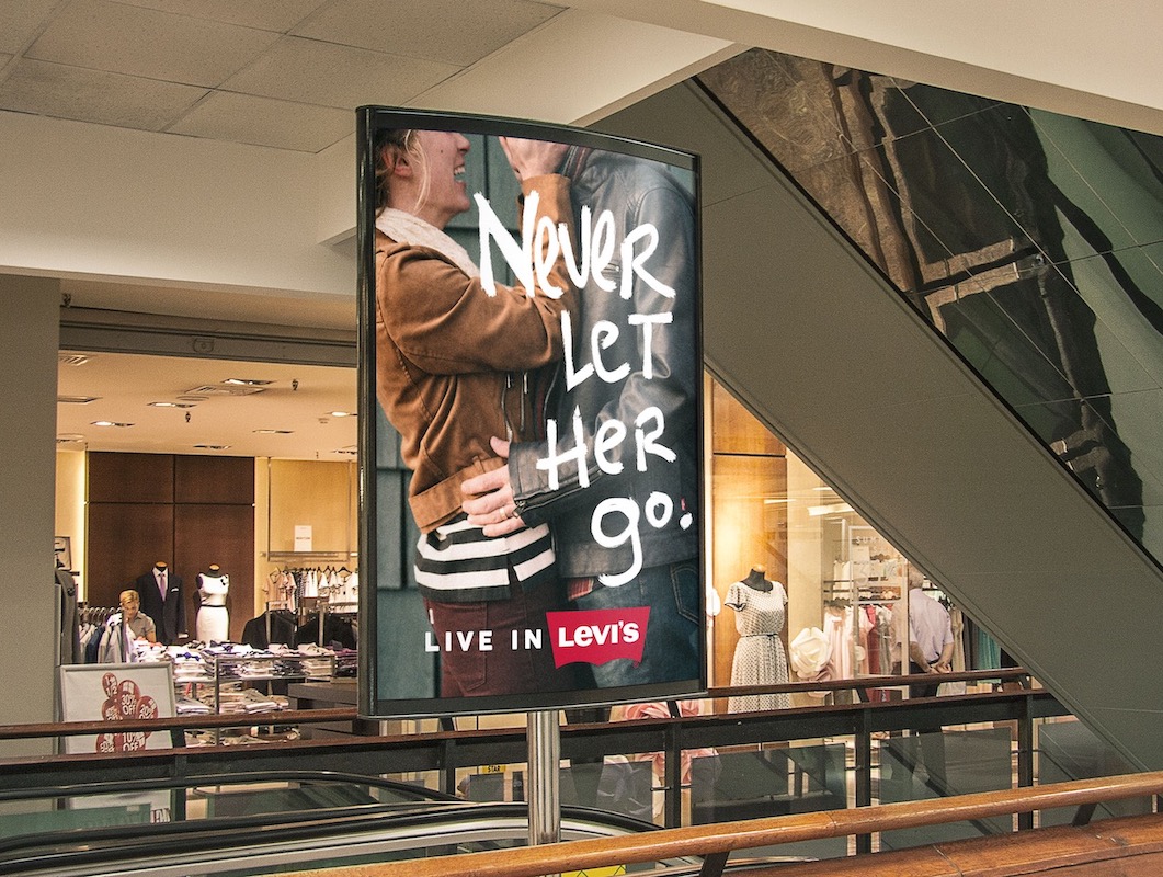 Levis Banner outside store in a mall