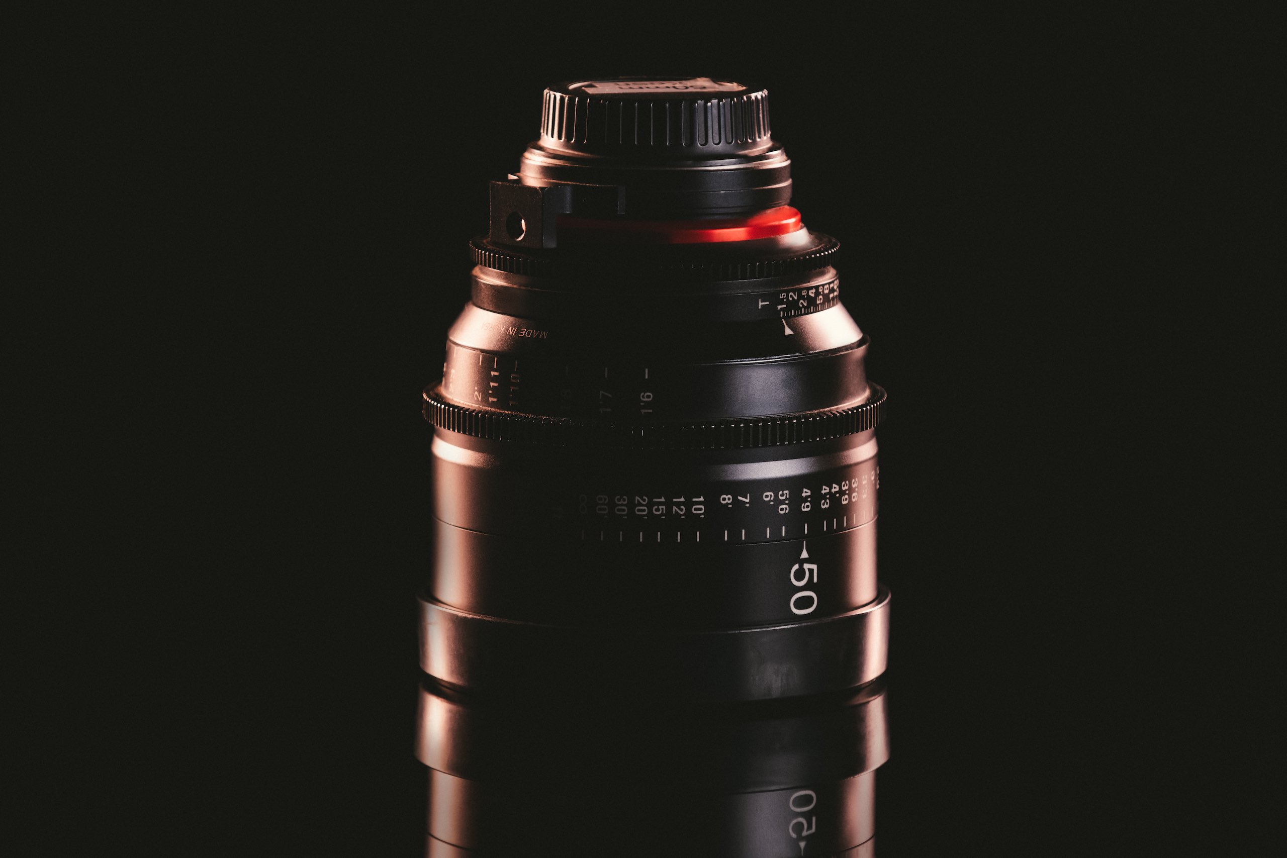 IU Rokinon Xeen 50mm Lens for rent on display
