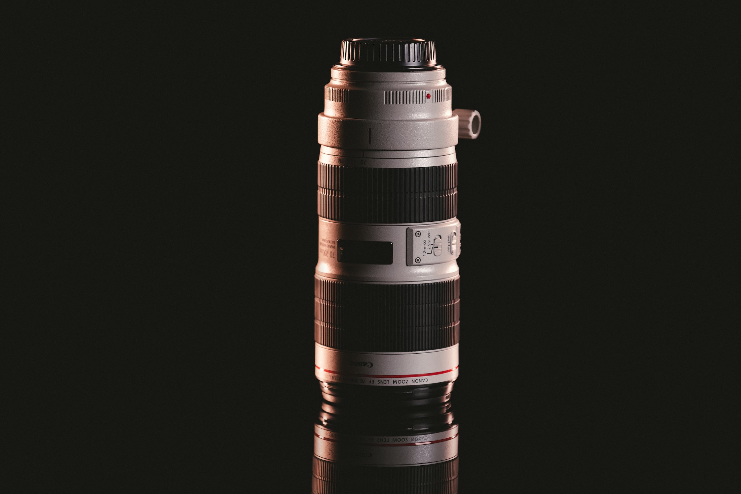 Canon 70-200mm Lens for rent on display