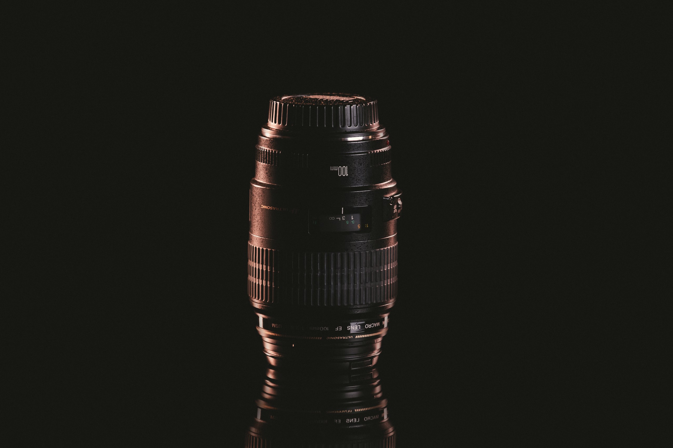 Canon 100mm Macro USM Lens for rent on display