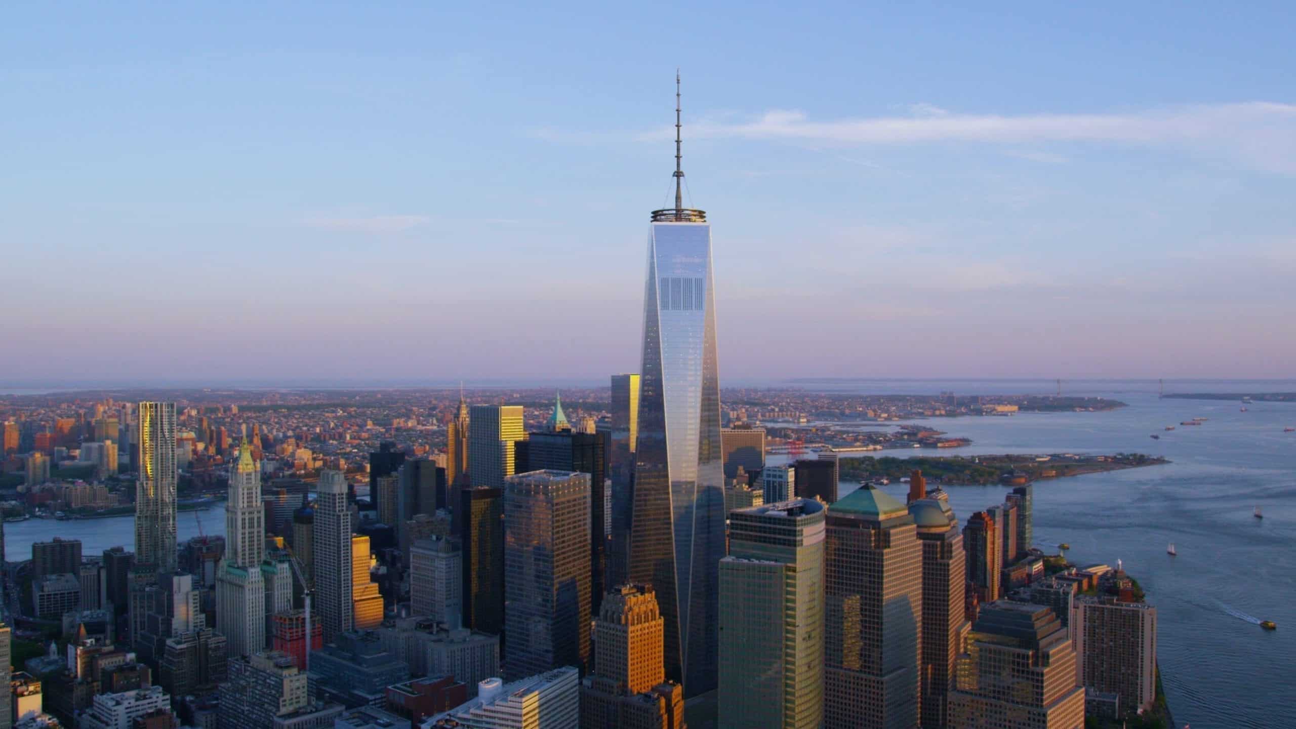 Citrix CIS Drone Corporate Video Production Los Angeles Aerial view of skyscrapers in a city